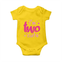 Two Birthday Girl Baby Onesie Pink 2nd Bday Im Two Cute