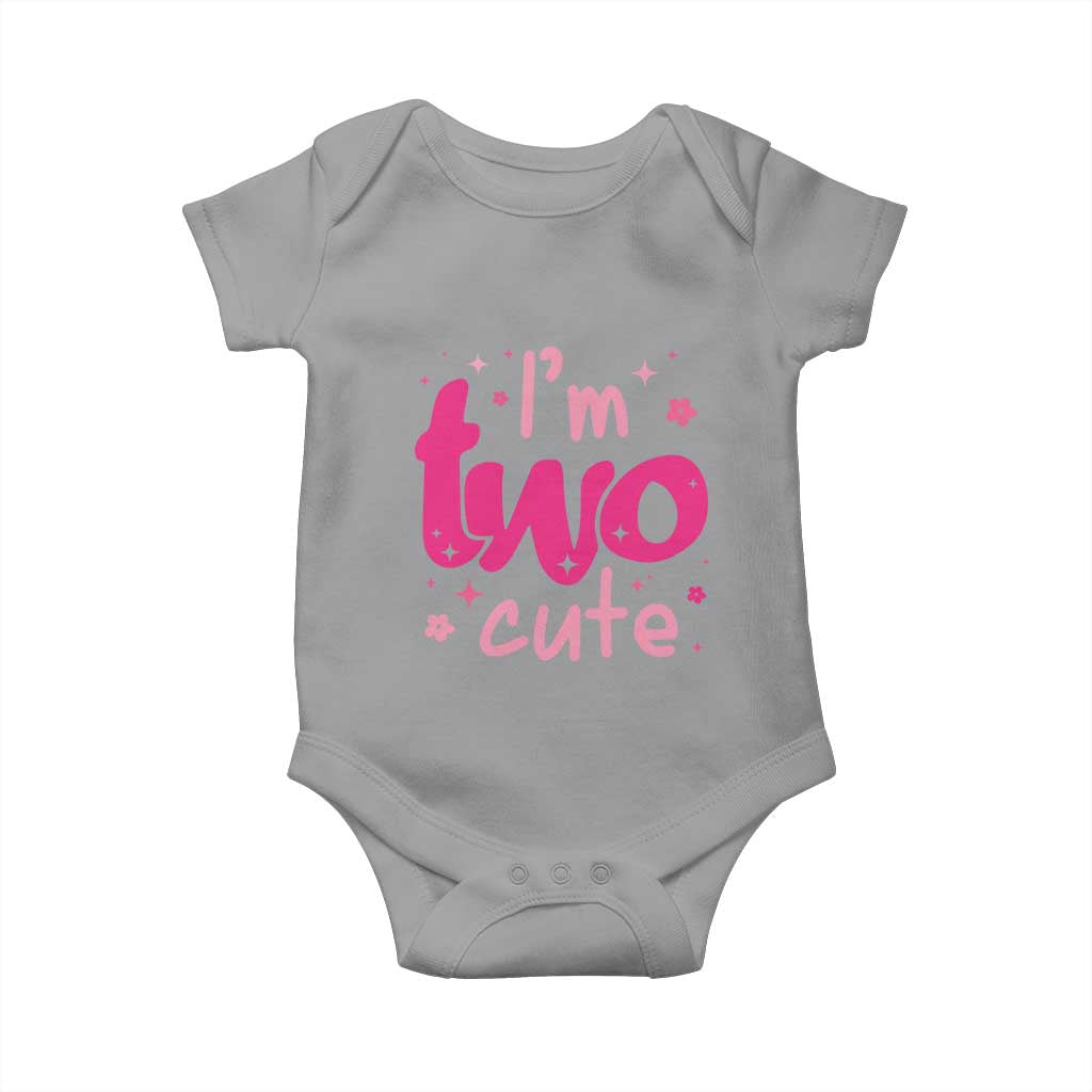 Two Birthday Girl Baby Onesie Pink 2nd Bday Im Two Cute