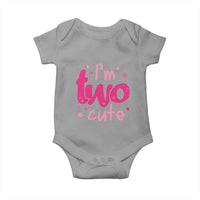 Two Birthday Girl Baby Onesie Pink 2nd Bday Im Two Cute
