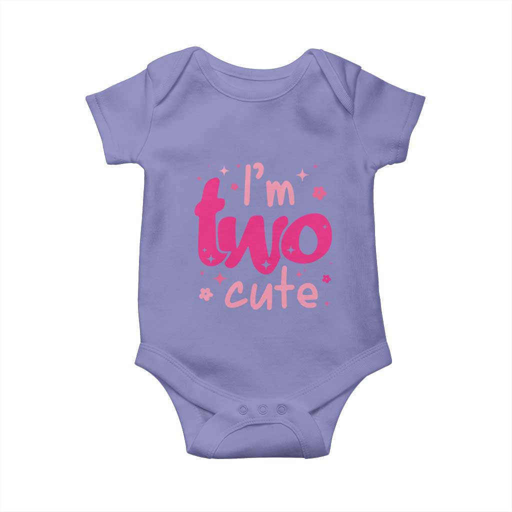 Two Birthday Girl Baby Onesie Pink 2nd Bday Im Two Cute