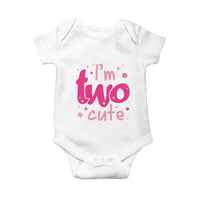 Two Birthday Girl Baby Onesie Pink 2nd Bday Im Two Cute