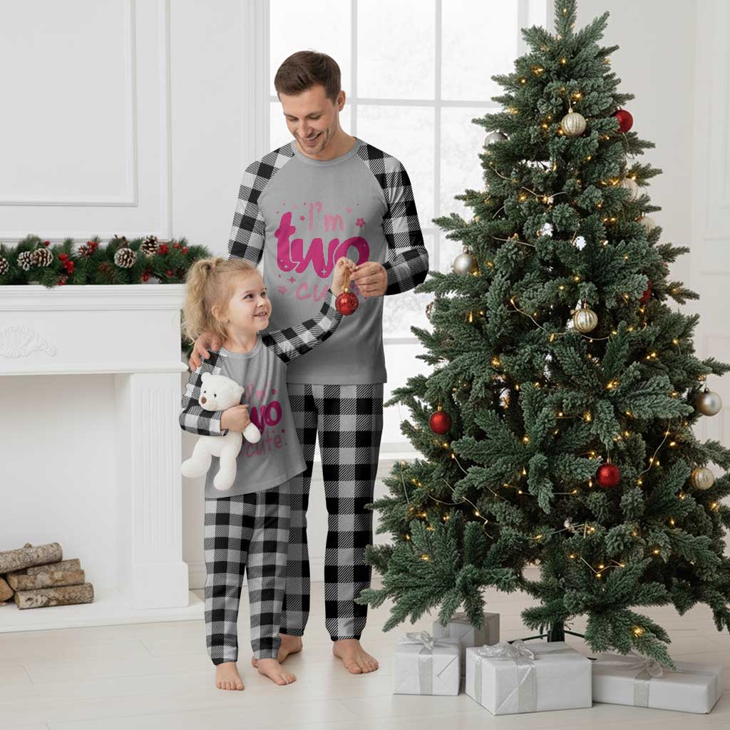 Two Birthday Girl Plaid Pajama Set Pink 2nd Bday Im Two Cute
