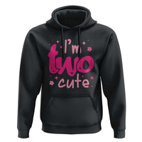 Two Birthday Girl Hoodie Pink 2nd Bday Im Two Cute