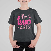 Two Birthday Girl T Shirt For Kid Pink 2nd Bday Im Two Cute