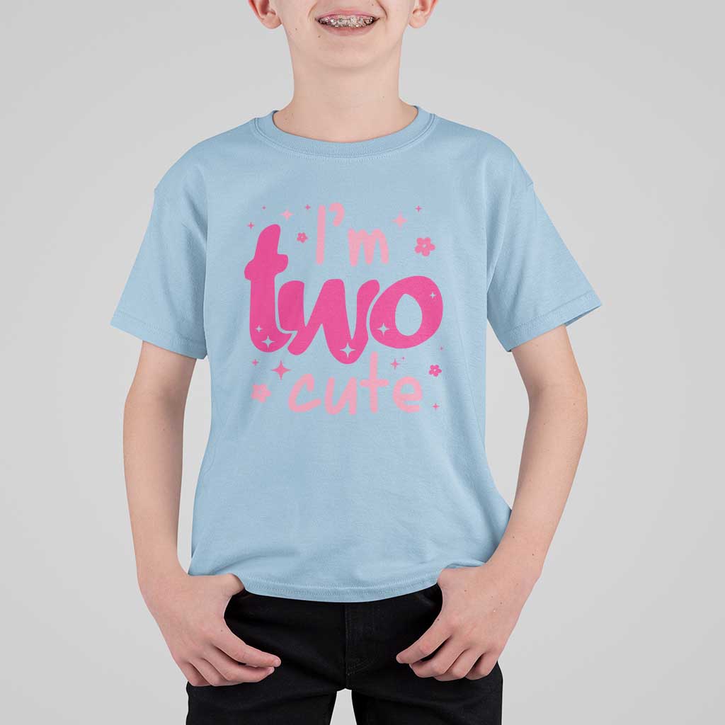 Two Birthday Girl T Shirt For Kid Pink 2nd Bday Im Two Cute