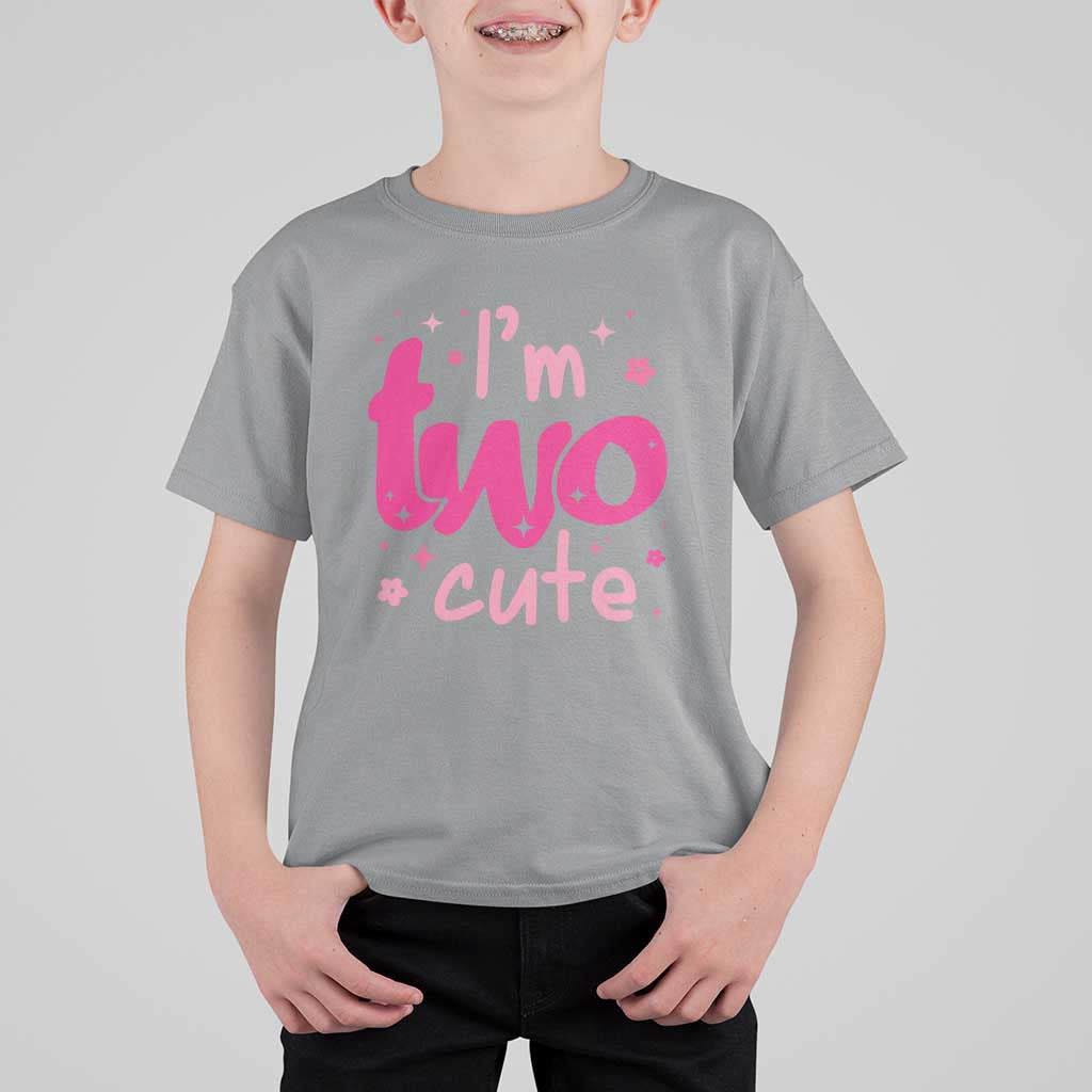 Two Birthday Girl T Shirt For Kid Pink 2nd Bday Im Two Cute