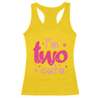 Two Birthday Girl Racerback Tank Top Pink 2nd Bday Im Two Cute