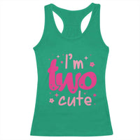 Two Birthday Girl Racerback Tank Top Pink 2nd Bday Im Two Cute