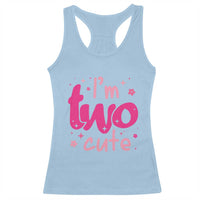 Two Birthday Girl Racerback Tank Top Pink 2nd Bday Im Two Cute