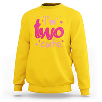 Two Birthday Girl Sweatshirt Pink 2nd Bday Im Two Cute