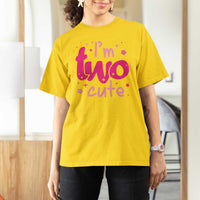 Two Birthday Girl T Shirt For Women Pink 2nd Bday Im Two Cute