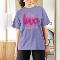 Two Birthday Girl T Shirt For Women Pink 2nd Bday Im Two Cute