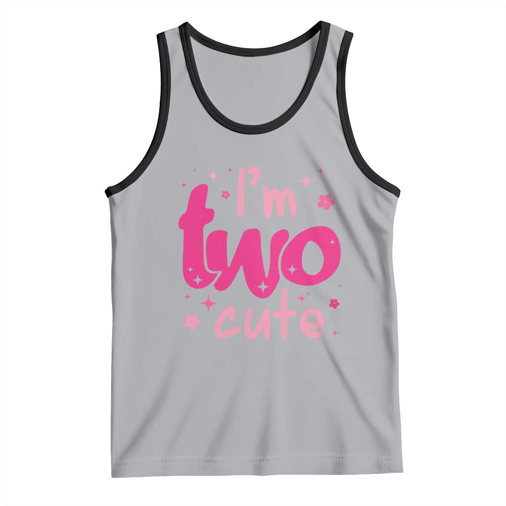 Two Birthday Girl Tank Top Pink 2nd Bday Im Two Cute