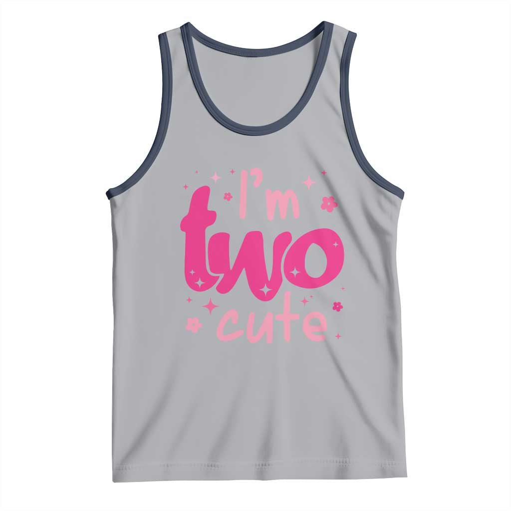 Two Birthday Girl Tank Top Pink 2nd Bday Im Two Cute