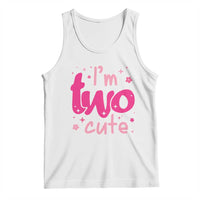 Two Birthday Girl Tank Top Pink 2nd Bday Im Two Cute