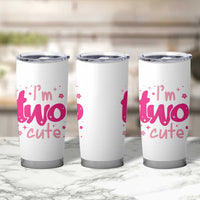 Two Birthday Girl Tumbler Cup Pink 2nd Bday Im Two Cute