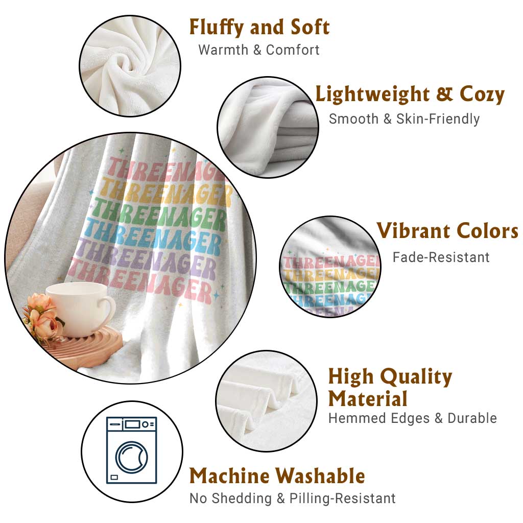 3rd Birthday Throw Blanket Toddler Threenager 3 Years Old Birthday Outfit