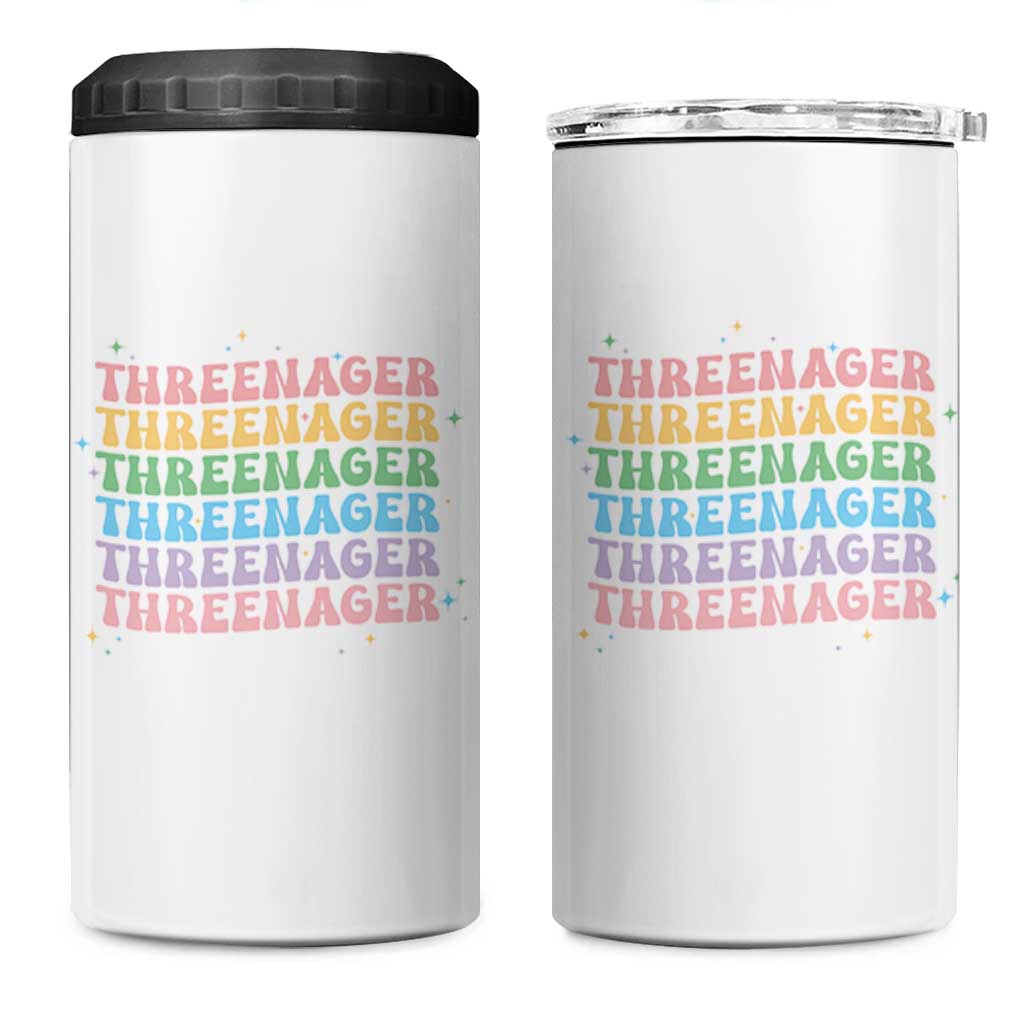 3rd Birthday 4 in 1 Can Cooler Tumbler Toddler Threenager 3 Years Old Birthday Outfit