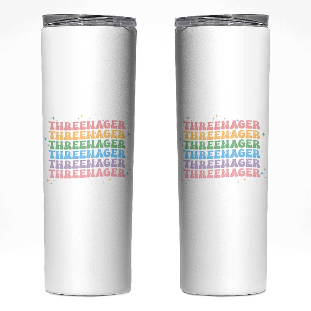 3rd Birthday Skinny Tumbler Toddler Threenager 3 Years Old Birthday Outfit