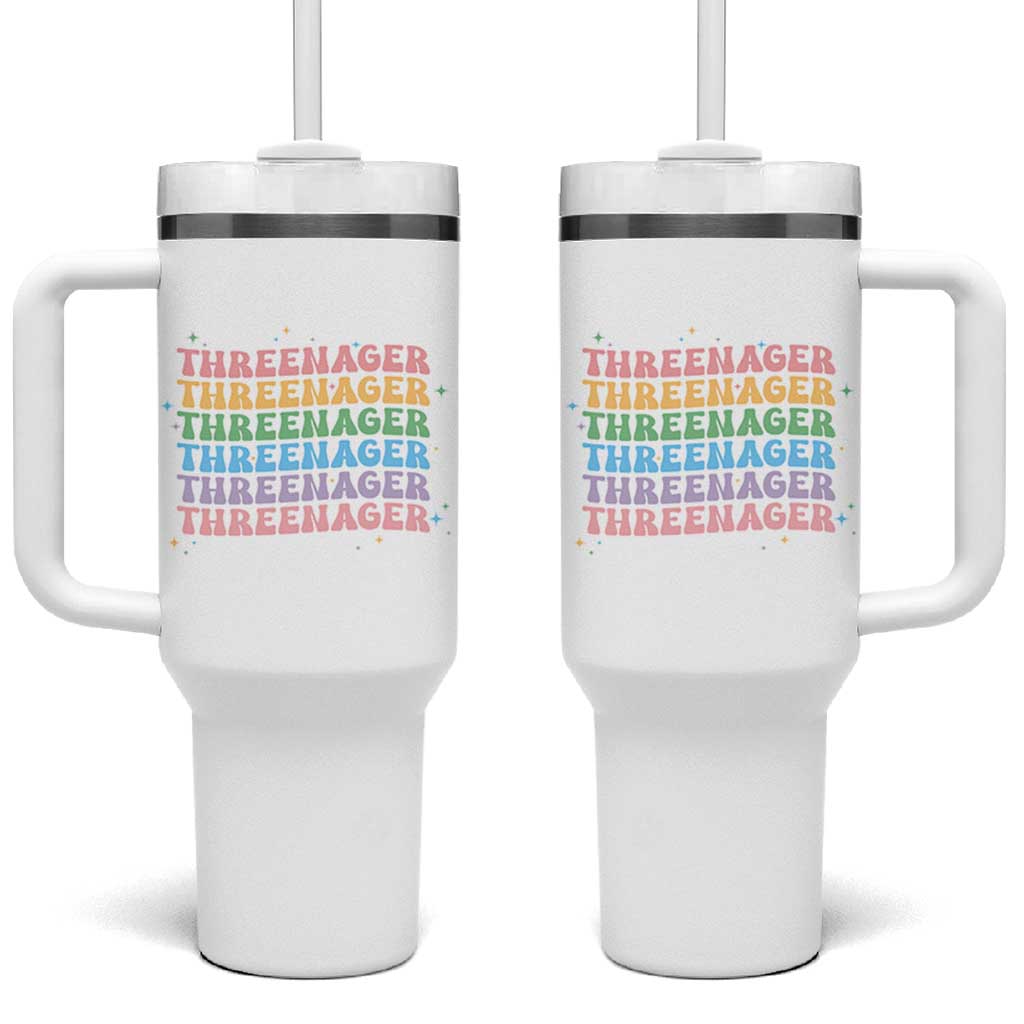 3rd Birthday Tumbler With Handle Toddler Threenager 3 Years Old Birthday Outfit