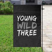 Toddler 3rd Birthday Garden Flag Young Wild And Three - Wonder Print Shop