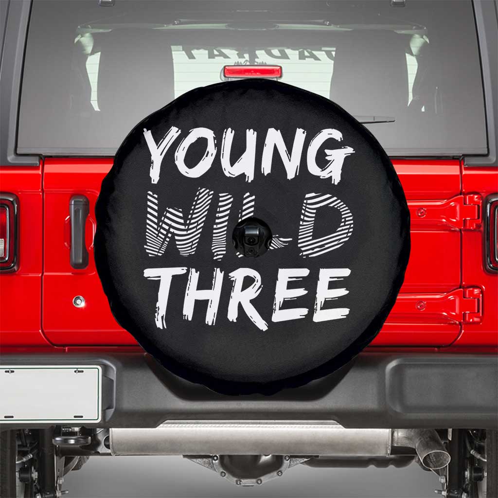 Toddler 3rd Birthday Spare Tire Cover Young Wild And Three - Wonder Print Shop
