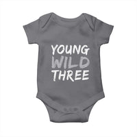 Toddler 3rd Birthday Baby Onesie Young Wild And Three - Wonder Print Shop