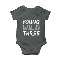 Toddler 3rd Birthday Baby Onesie Young Wild And Three - Wonder Print Shop