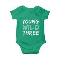 Toddler 3rd Birthday Baby Onesie Young Wild And Three - Wonder Print Shop