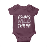Toddler 3rd Birthday Baby Onesie Young Wild And Three - Wonder Print Shop