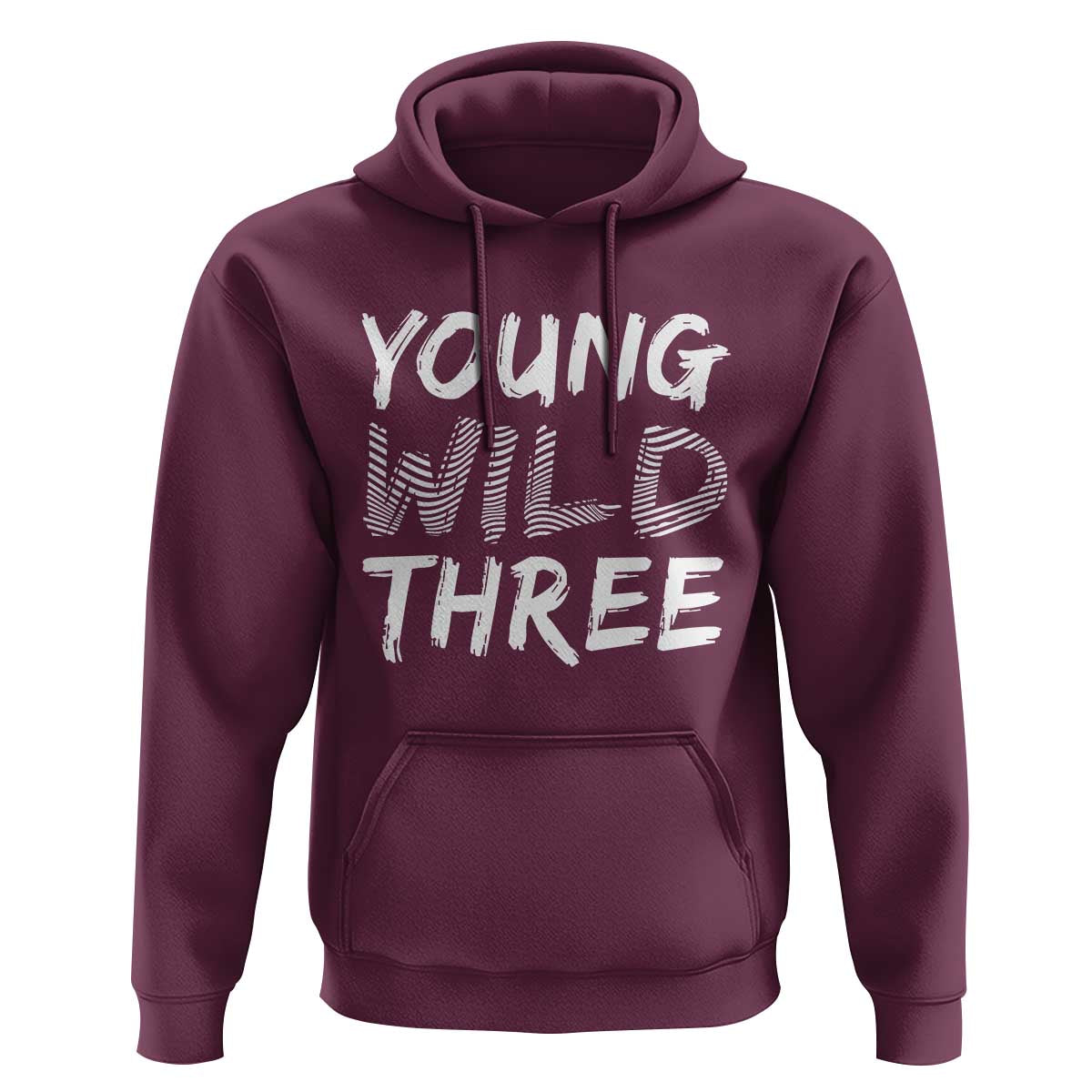 Toddler 3rd Birthday Hoodie Young Wild And Three - Wonder Print Shop