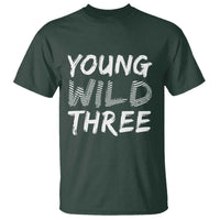 Toddler 3rd Birthday T Shirt Young Wild And Three - Wonder Print Shop