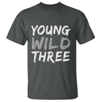 Toddler 3rd Birthday T Shirt Young Wild And Three - Wonder Print Shop