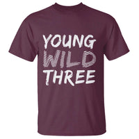 Toddler 3rd Birthday T Shirt Young Wild And Three - Wonder Print Shop
