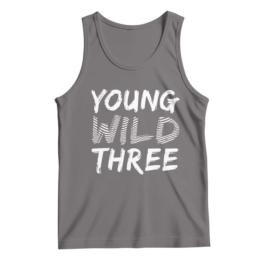 Toddler 3rd Birthday Tank Top Young Wild And Three - Wonder Print Shop