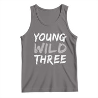 Toddler 3rd Birthday Tank Top Young Wild And Three - Wonder Print Shop