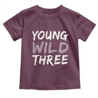 Toddler 3rd Birthday Toddler T Shirt Young Wild And Three - Wonder Print Shop