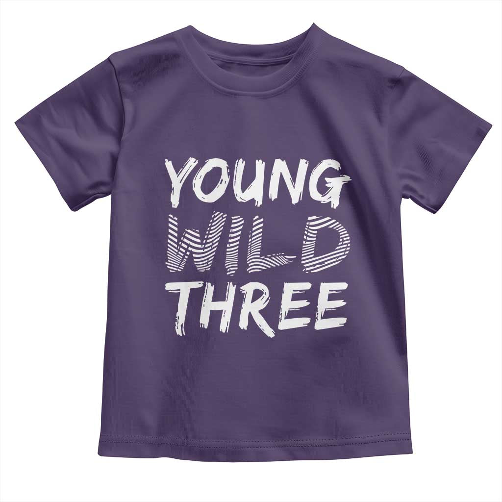 Toddler 3rd Birthday Toddler T Shirt Young Wild And Three - Wonder Print Shop