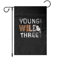 3rd Birthday Garden Flag Young Wild And Three Safari Zoo Party
