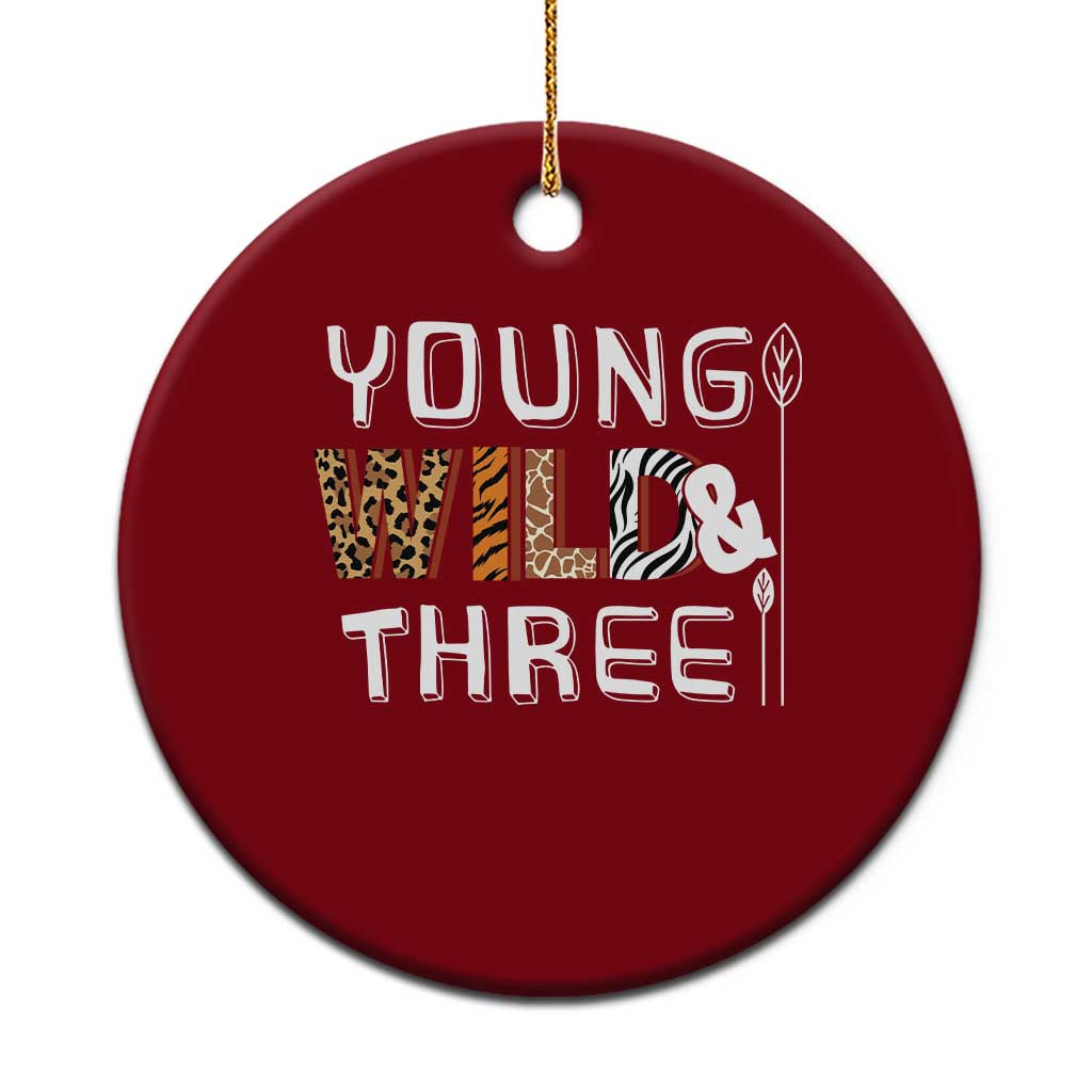 3rd Birthday Ceramic Ornament Young Wild And Three Safari Zoo Party