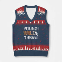 3rd Birthday V-Neck Knit Sweater Vest Young Wild And Three Safari Zoo Party