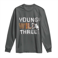 3rd Birthday Long Sleeve Shirt Young Wild And Three Safari Zoo Party