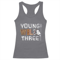 3rd Birthday Racerback Tank Top Young Wild And Three Safari Zoo Party