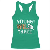 3rd Birthday Racerback Tank Top Young Wild And Three Safari Zoo Party