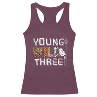 3rd Birthday Racerback Tank Top Young Wild And Three Safari Zoo Party