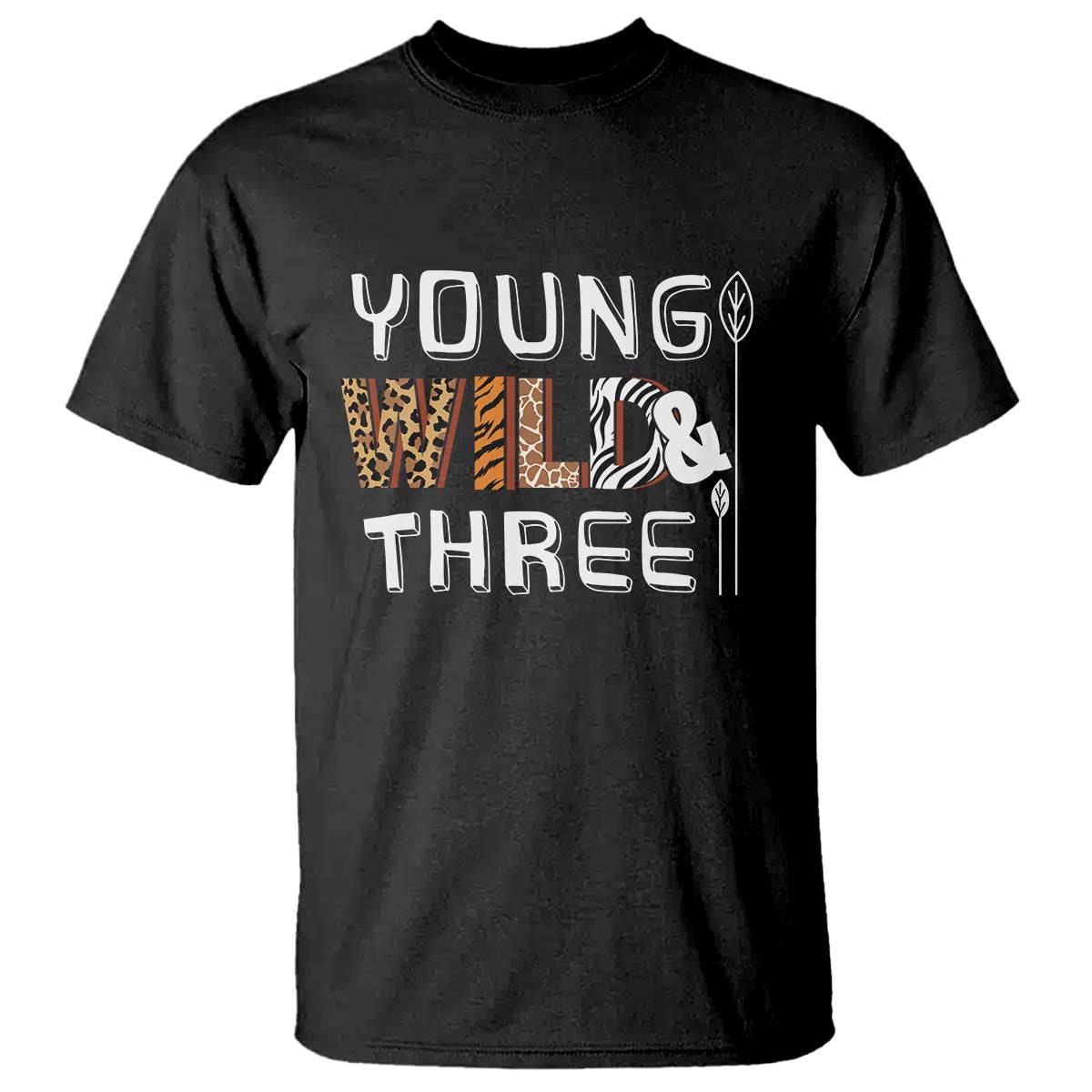 3rd Birthday T Shirt Young Wild And Three Safari Zoo Party