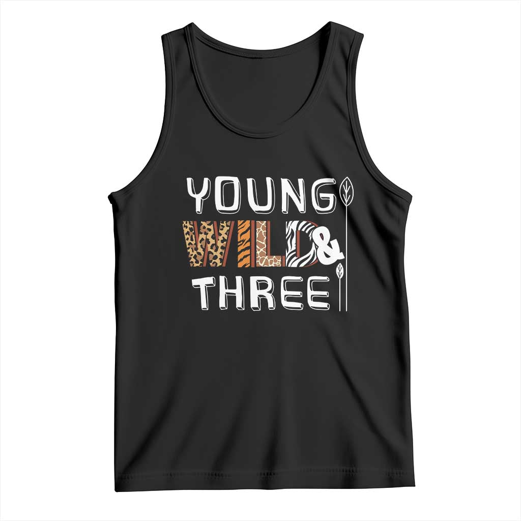 3rd Birthday Tank Top Young Wild And Three Safari Zoo Party
