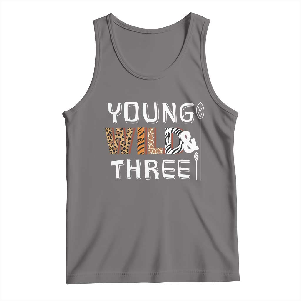 3rd Birthday Tank Top Young Wild And Three Safari Zoo Party