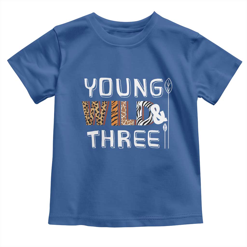3rd Birthday Toddler T Shirt Young Wild And Three Safari Zoo Party