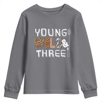 3rd Birthday Youth Sweatshirt Young Wild And Three Safari Zoo Party